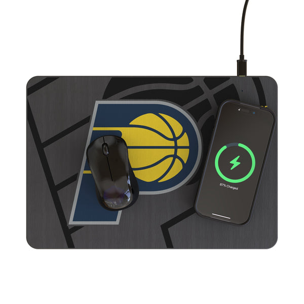Indiana Pacers Personalized Tilt 15-Watt Wireless Charger and Mouse Pad Lifestyle.Jpg