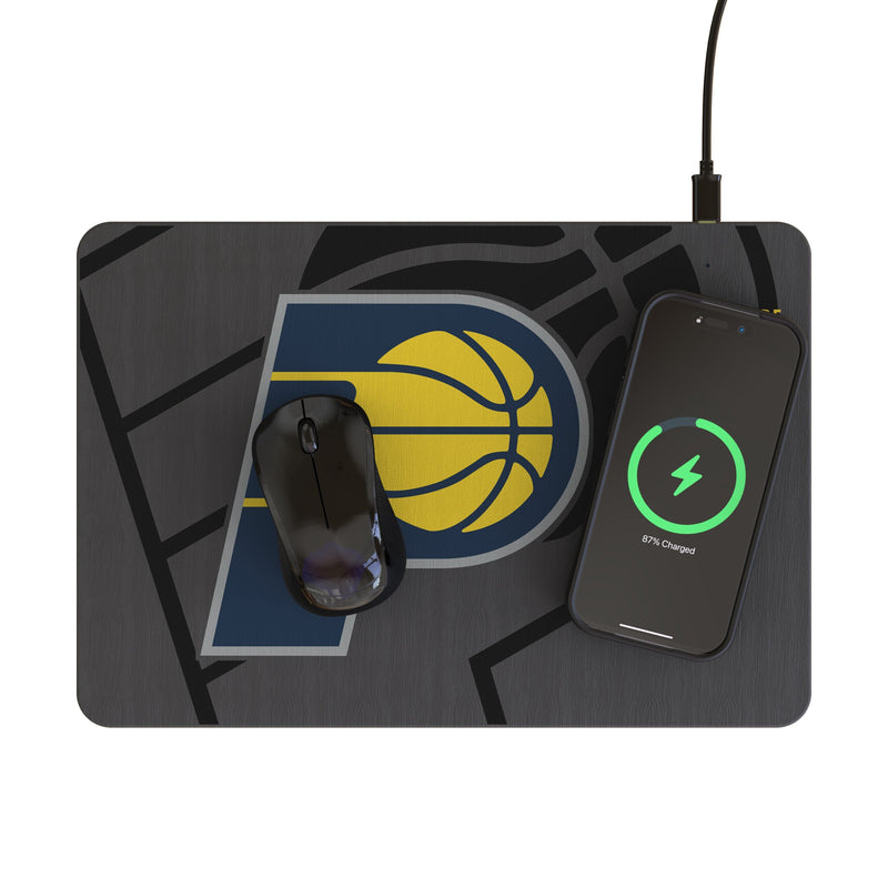 Indiana Pacers Personalized Tilt 15-Watt Wireless Charger and Mouse Pad Lifestyle.Jpg