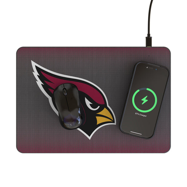 Arizona Cardinals Linen 15-Watt Wireless Charger and Mouse Pad Lifestyle.Jpg