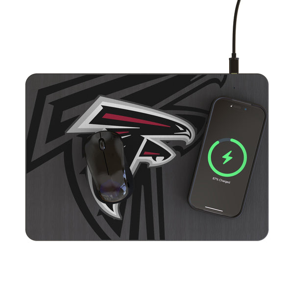 Atlanta Falcons Monocolor Tilt 15-Watt Wireless Charger and Mouse Pad Lifestyle.Jpg
