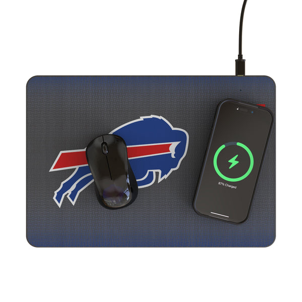 Buffalo Bills Linen 15-Watt Wireless Charger and Mouse Pad Lifestyle.Jpg