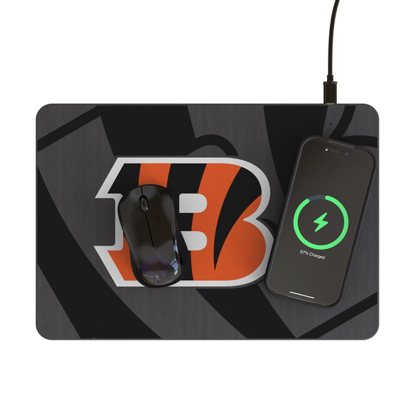 Cincinnati Bengals Personalized Tilt 15-Watt Wireless Charger and Mouse Pad Lifestyle.Jpg