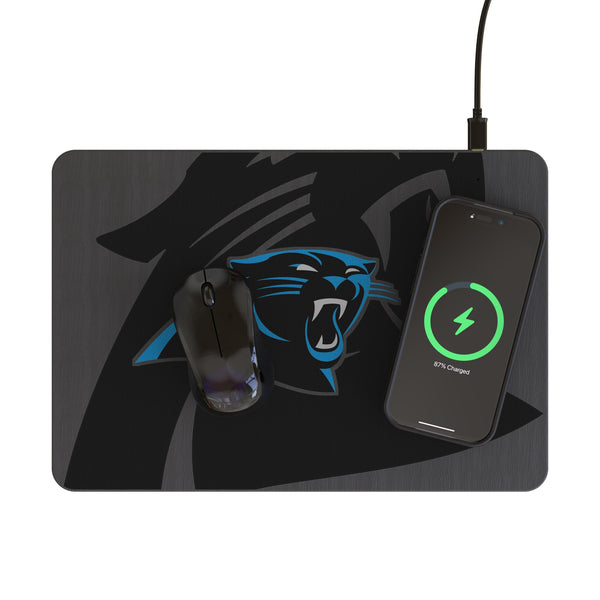 Carolina Panthers Personalized Tilt 15-Watt Wireless Charger and Mouse Pad Lifestyle.Jpg