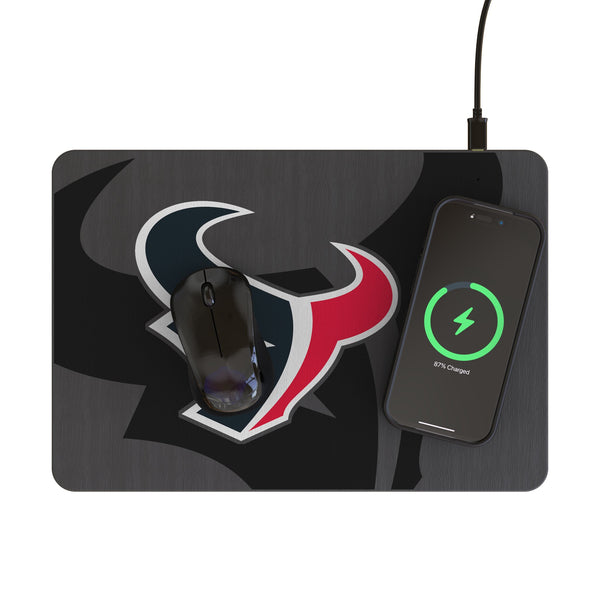 Houston Texans Monocolor Tilt 15-Watt Wireless Charger and Mouse Pad Lifestyle.Jpg