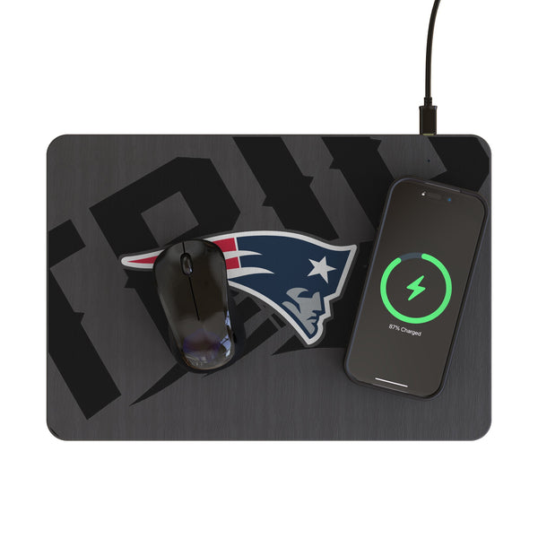 New England Patriots Personalized Tilt 15-Watt Wireless Charger and Mouse Pad Lifestyle.Jpg