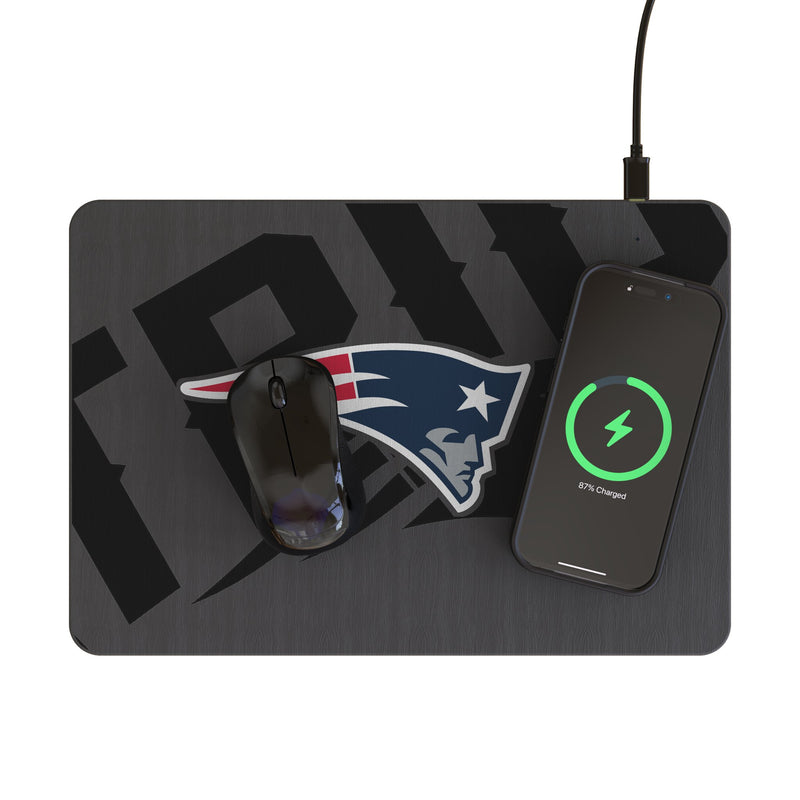 New England Patriots Personalized Tilt 15-Watt Wireless Charger and Mouse Pad Lifestyle.Jpg