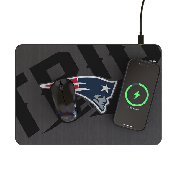 New England Patriots Monocolor Tilt 15-Watt Wireless Charger and Mouse Pad Lifestyle.Jpg