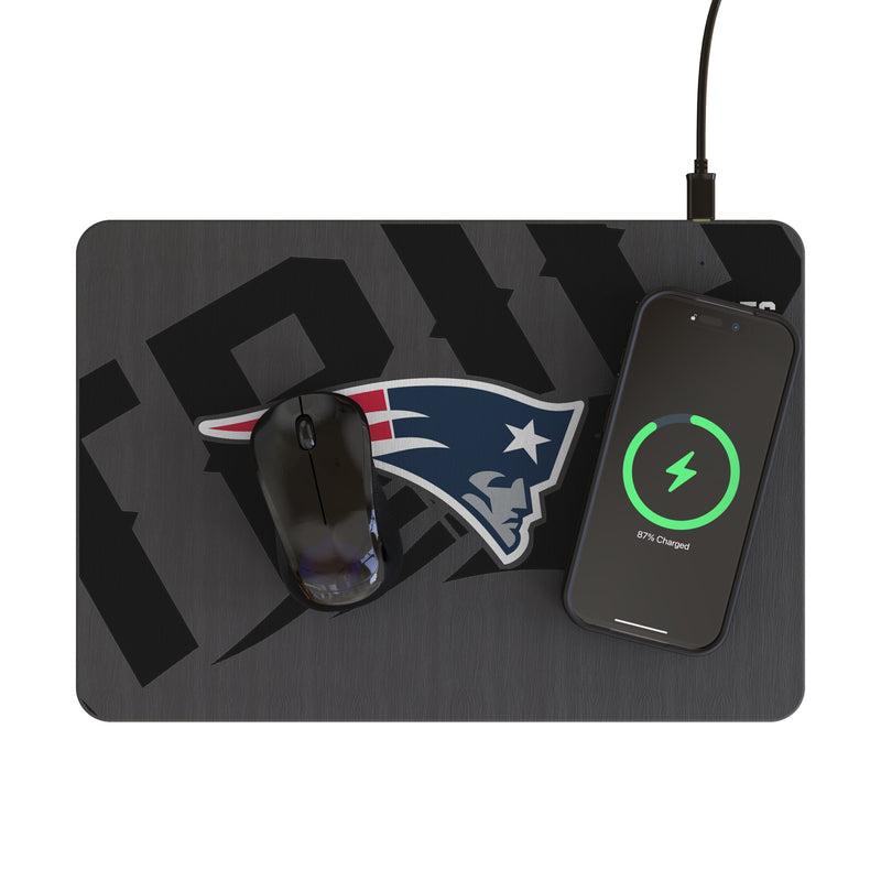 New England Patriots Monocolor Tilt 15-Watt Wireless Charger and Mouse Pad Lifestyle.Jpg