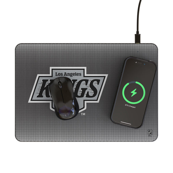 LA Kings Linen 15-Watt Wireless Charger and Mouse Pad Lifestyle.Jpg