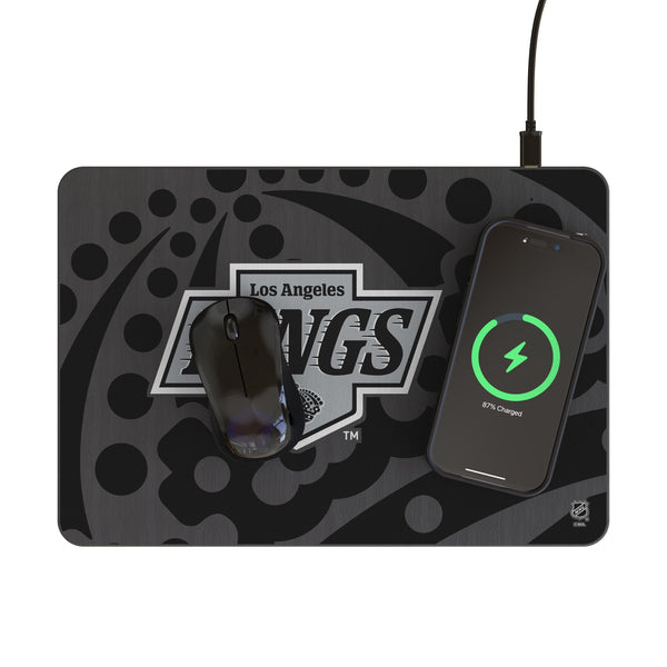 LA Kings Monocolor Tilt 15-Watt Wireless Charger and Mouse Pad Lifestyle.Jpg