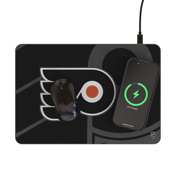 Philadelphia Flyers Personalized Tilt 15-Watt Wireless Charger and Mouse Pad Lifestyle.Jpg