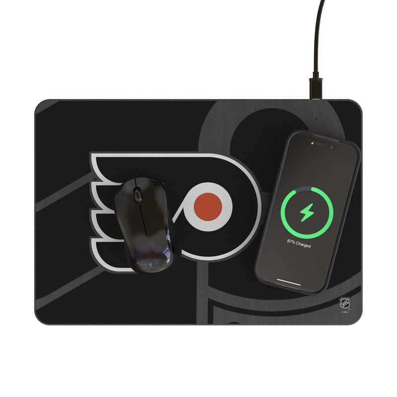Philadelphia Flyers Personalized Tilt 15-Watt Wireless Charger and Mouse Pad Lifestyle.Jpg