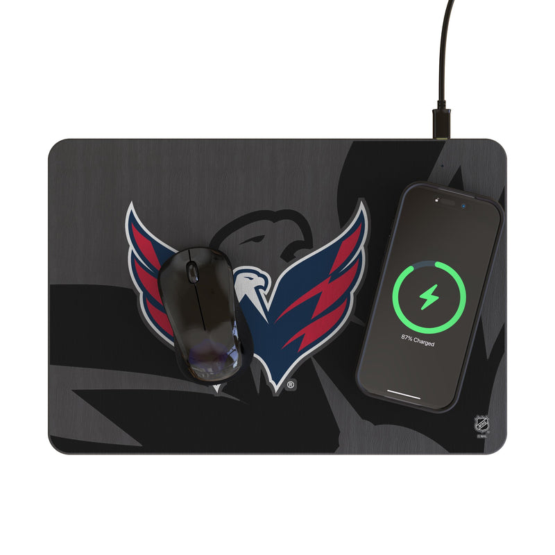 Washington Capitals Personalized Tilt 15-Watt Wireless Charger and Mouse Pad Lifestyle.Jpg