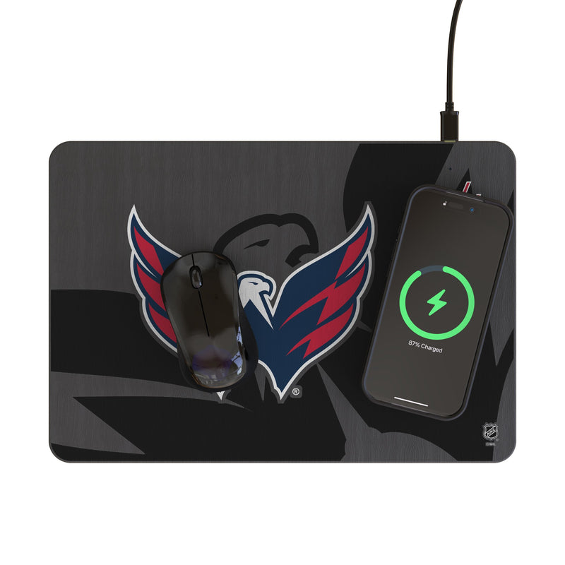 Washington Capitals Monocolor Tilt 15-Watt Wireless Charger and Mouse Pad Lifestyle.Jpg