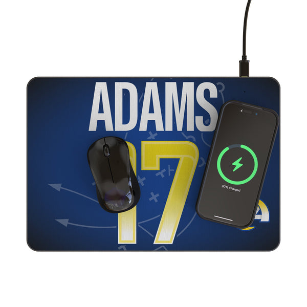 Davante Adams Los Angeles Rams 17 Game Tactic 15-Watt Wireless Charger and Mouse Pad Lifestyle.Jpg