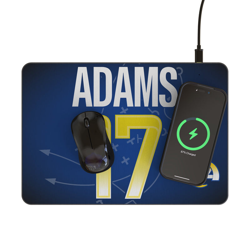 Davante Adams Los Angeles Rams 17 Game Tactic 15-Watt Wireless Charger and Mouse Pad Lifestyle.Jpg