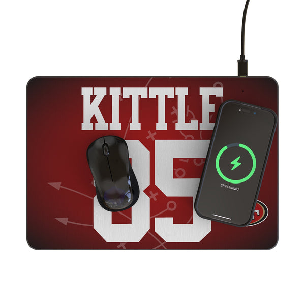 George Kittle San Francisco 49ers 85 Game Tactic 15-Watt Wireless Charger and Mouse Pad Lifestyle.Jpg