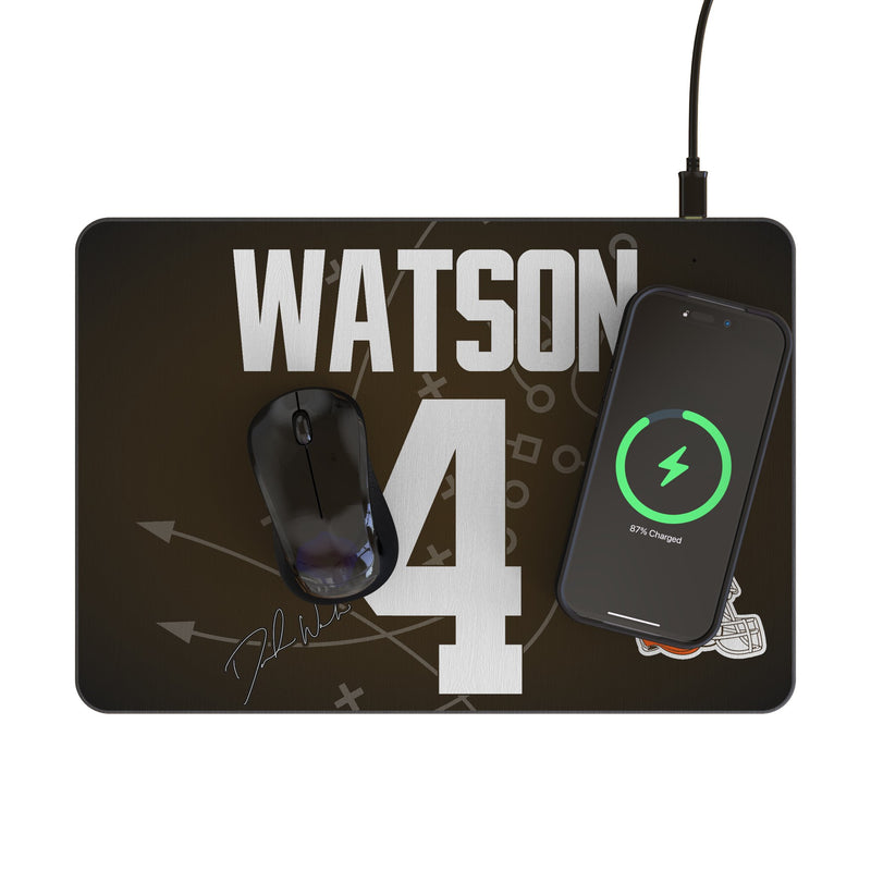 Deshaun Watson Cleveland Browns 4 Game Tactic 15-Watt Wireless Charger and Mouse Pad Lifestyle.Jpg