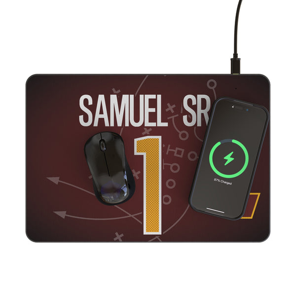 Deebo Samuel Sr. Washington Commanders 1 Game Tactic 15-Watt Wireless Charger and Mouse Pad Lifestyle.Jpg