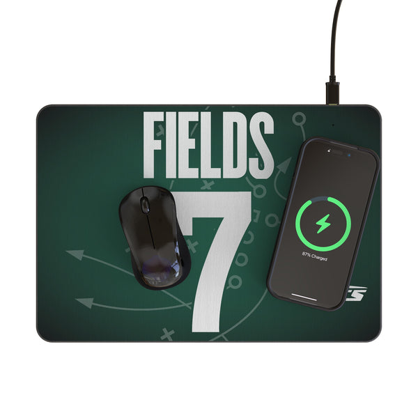 Justin Fields New York Jets 7 Game Tactic 15-Watt Wireless Charger and Mouse Pad Lifestyle.Jpg
