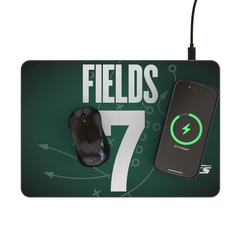 Justin Fields New York Jets 7 Game Tactic 15-Watt Wireless Charger and Mouse Pad Lifestyle.Jpg