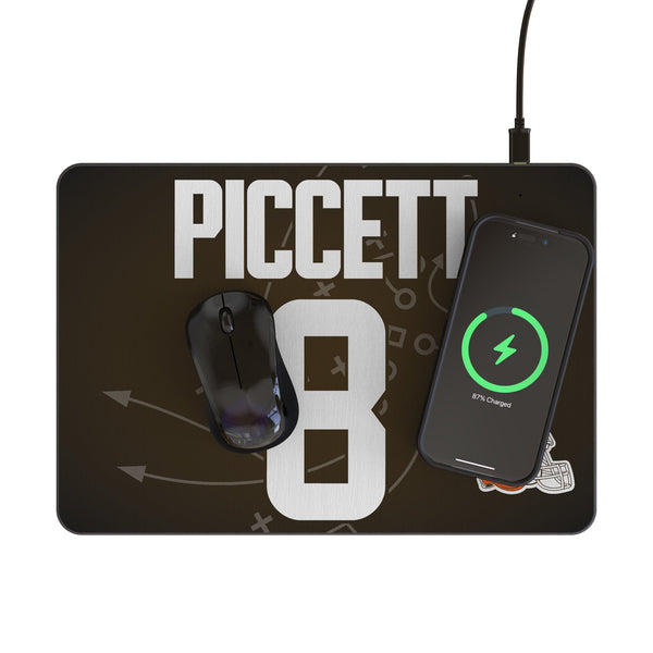 Kenny Pickett Cleveland Browns 8 Game Tactic 15-Watt Wireless Charger and Mouse Pad Lifestyle.Jpg