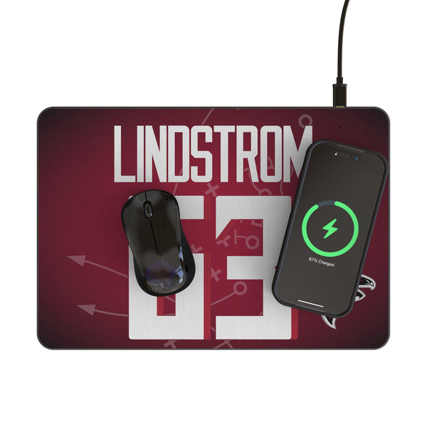 Chris Lindstrom Atlanta Falcons 63 Game Tactic 15-Watt Wireless Charger and Mouse Pad Lifestyle.Jpg