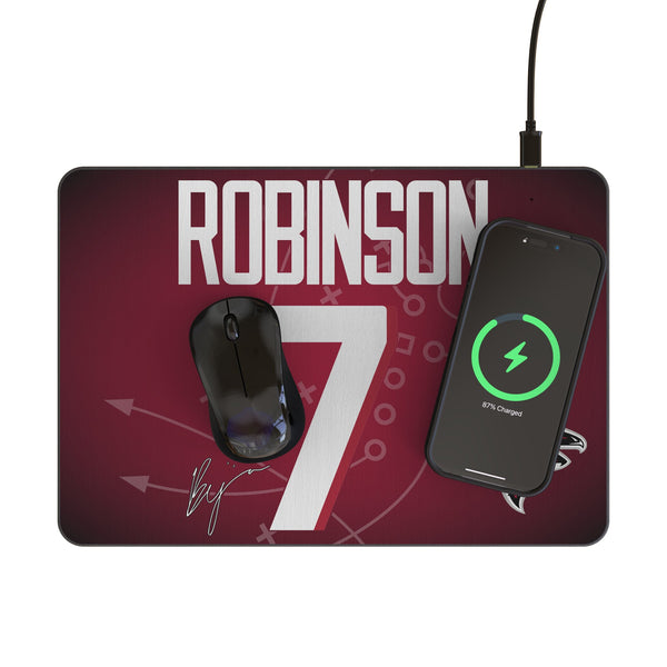 Bijan Robinson Atlanta Falcons 7 Game Tactic 15-Watt Wireless Charger and Mouse Pad Lifestyle.Jpg