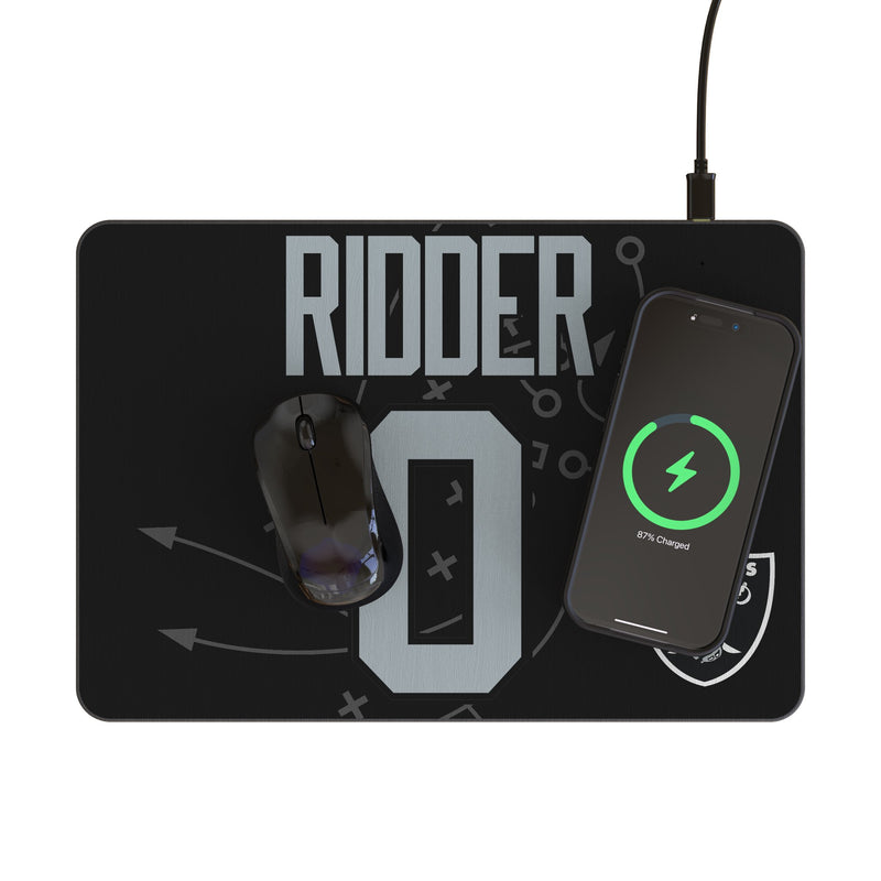 Desmond Ridder Las Vegas Raiders 0 Game Tactic 15-Watt Wireless Charger and Mouse Pad Lifestyle.Jpg