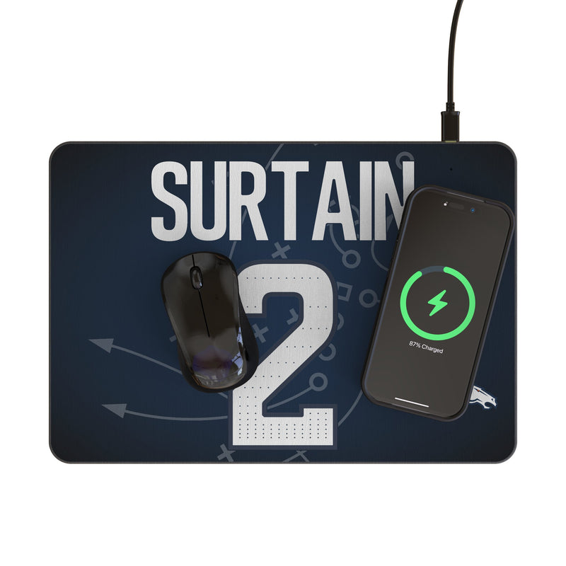 Pat Surtain II Denver Broncos 2 Game Tactic 15-Watt Wireless Charger and Mouse Pad Lifestyle.Jpg