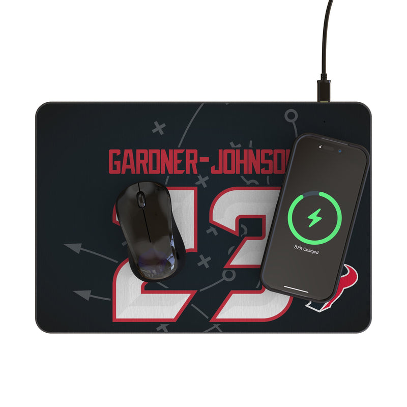 C.J. Gardner-Johnson Houston Texans 23 Game Tactic 15-Watt Wireless Charger and Mouse Pad Lifestyle.Jpg