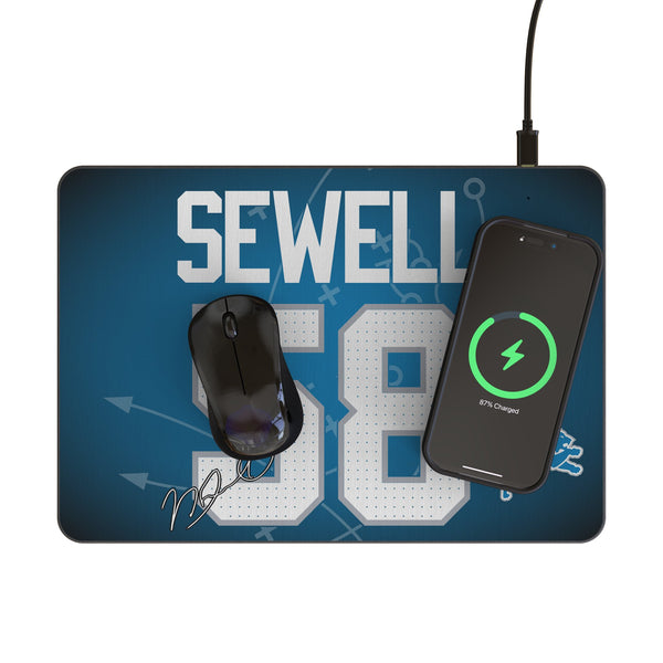 Penei Sewell Detroit Lions 58 Game Tactic 15-Watt Wireless Charger and Mouse Pad Lifestyle.Jpg