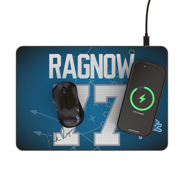 Frank Ragnow Detroit Lions 77 Game Tactic 15-Watt Wireless Charger and Mouse Pad Lifestyle.Jpg