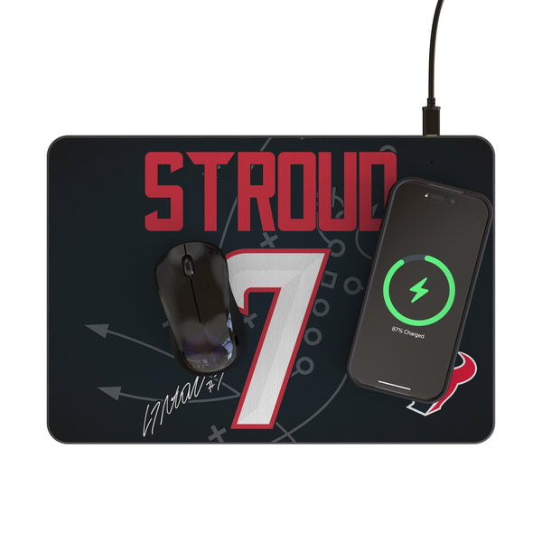 C.J. Stroud Houston Texans 7 Game Tactic 15-Watt Wireless Charger and Mouse Pad Lifestyle.Jpg