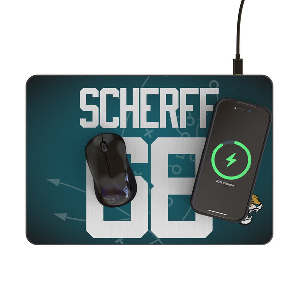 Brandon Scherff Jacksonville Jaguars 68 Game Tactic 15-Watt Wireless Charger and Mouse Pad Lifestyle.Jpg