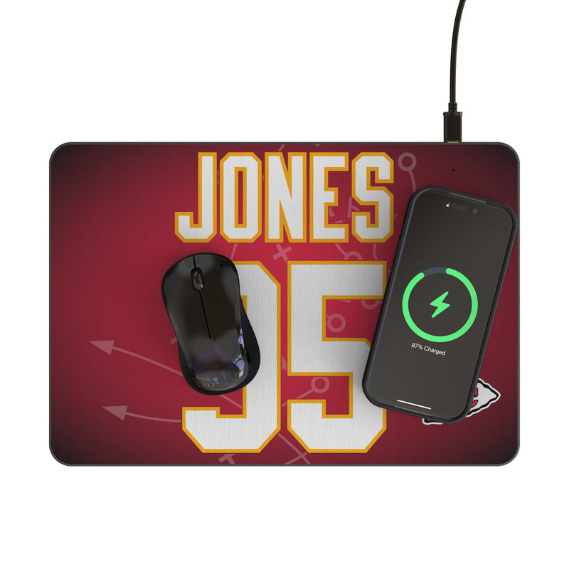 Chris Jones Kansas City Chiefs 95 Game Tactic 15-Watt Wireless Charger and Mouse Pad Lifestyle.Jpg