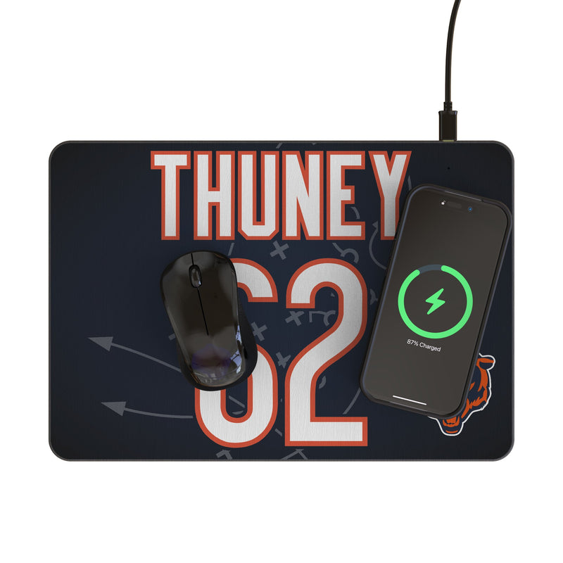 Joe Thuney Chicago Bears 62 Game Tactic 15-Watt Wireless Charger and Mouse Pad Lifestyle.Jpg