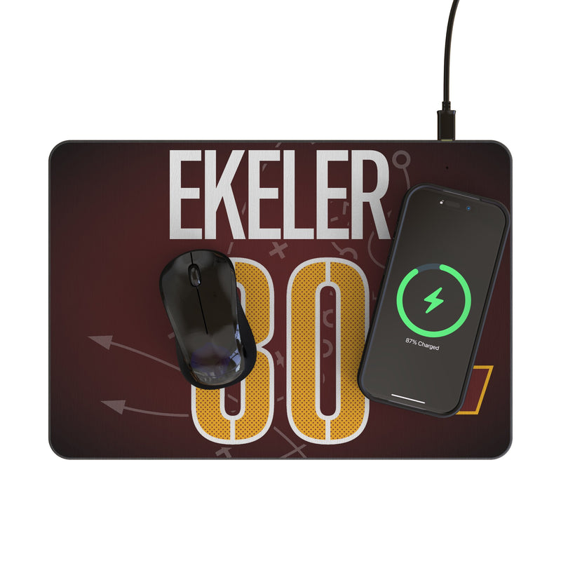 Austin Ekeler Washington Commanders 30 Game Tactic 15-Watt Wireless Charger and Mouse Pad Lifestyle.Jpg