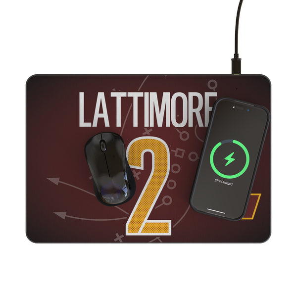 Marshon Lattimore Washington Commanders 2 Game Tactic 15-Watt Wireless Charger and Mouse Pad Lifestyle.Jpg