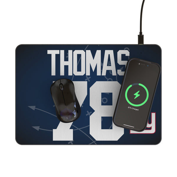 Andrew Thomas New York Giants 78 Game Tactic 15-Watt Wireless Charger and Mouse Pad Lifestyle.Jpg