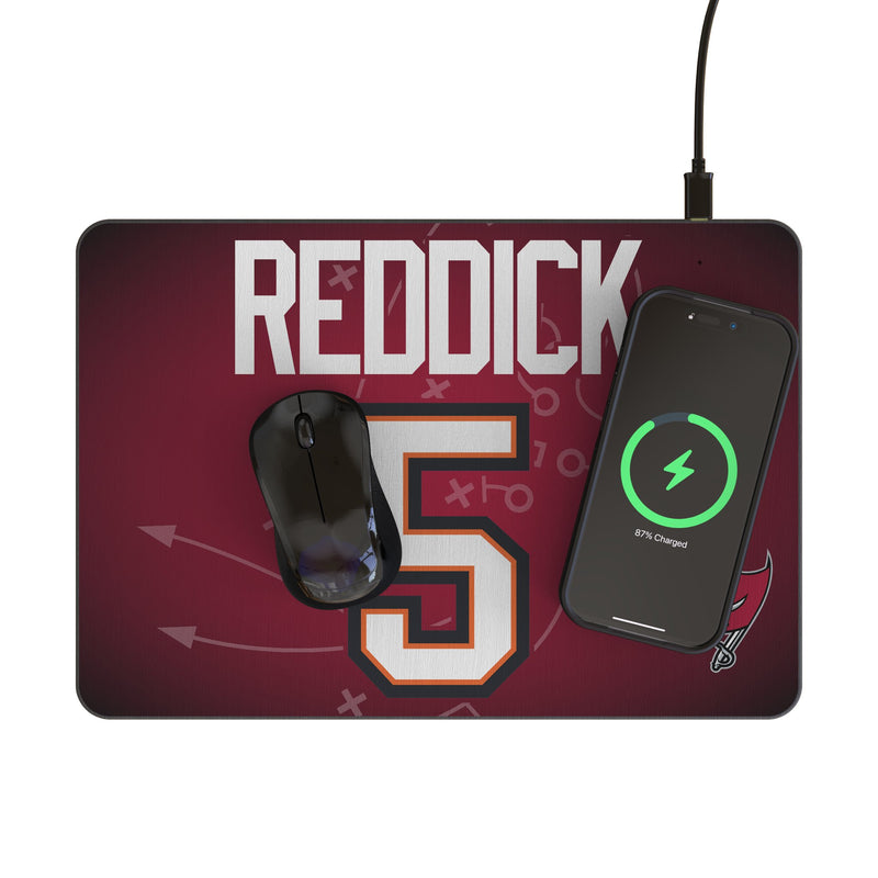 Haason Reddick Tampa Bay Buccaneers 5 Game Tactic 15-Watt Wireless Charger and Mouse Pad Lifestyle.Jpg