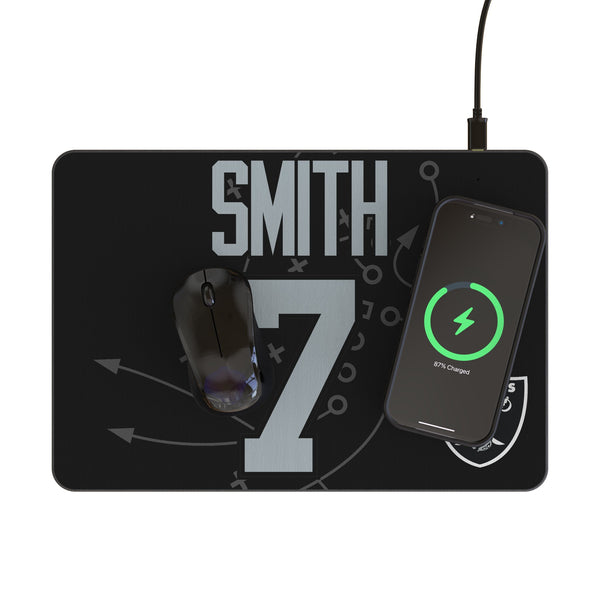 Geno Smith Las Vegas Raiders 7 Game Tactic 15-Watt Wireless Charger and Mouse Pad Lifestyle.Jpg