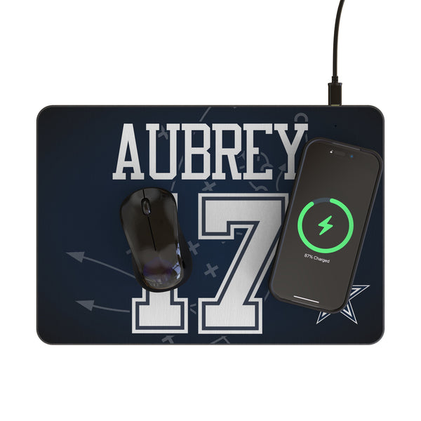 Brandon Aubrey Dallas Cowboys 17 Game Tactic 15-Watt Wireless Charger and Mouse Pad Lifestyle.Jpg