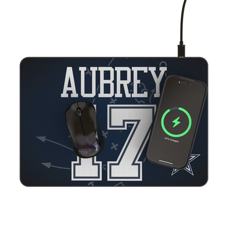 Brandon Aubrey Dallas Cowboys 17 Game Tactic 15-Watt Wireless Charger and Mouse Pad Lifestyle.Jpg