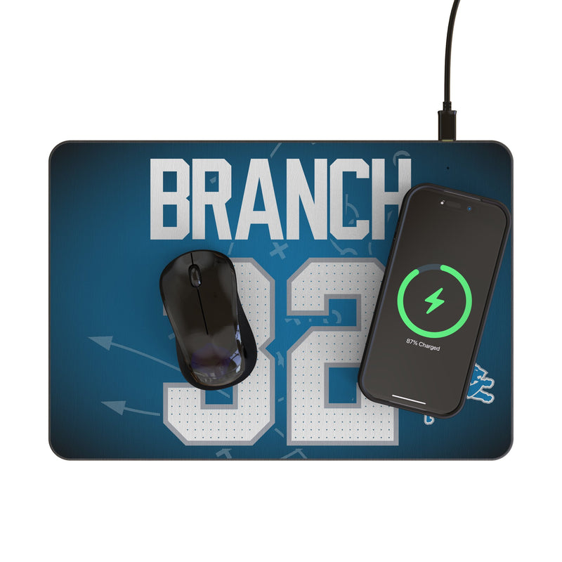 Brian Branch Detroit Lions 32 Game Tactic 15-Watt Wireless Charger and Mouse Pad Lifestyle.Jpg