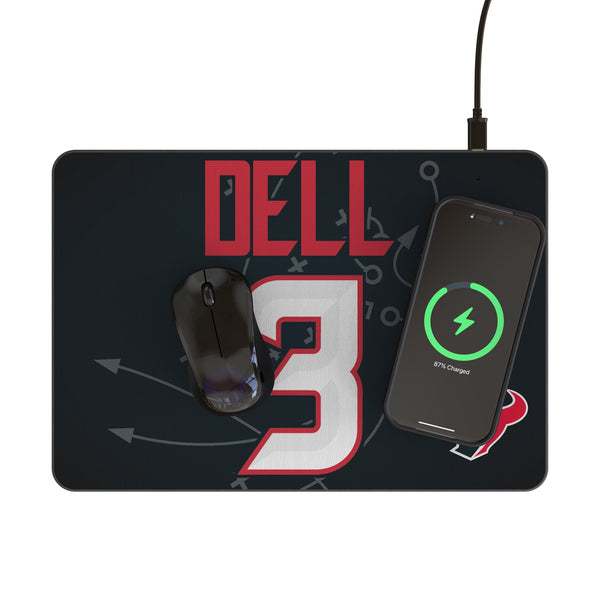 Tank Dell Houston Texans 3 Game Tactic 15-Watt Wireless Charger and Mouse Pad Lifestyle.Jpg