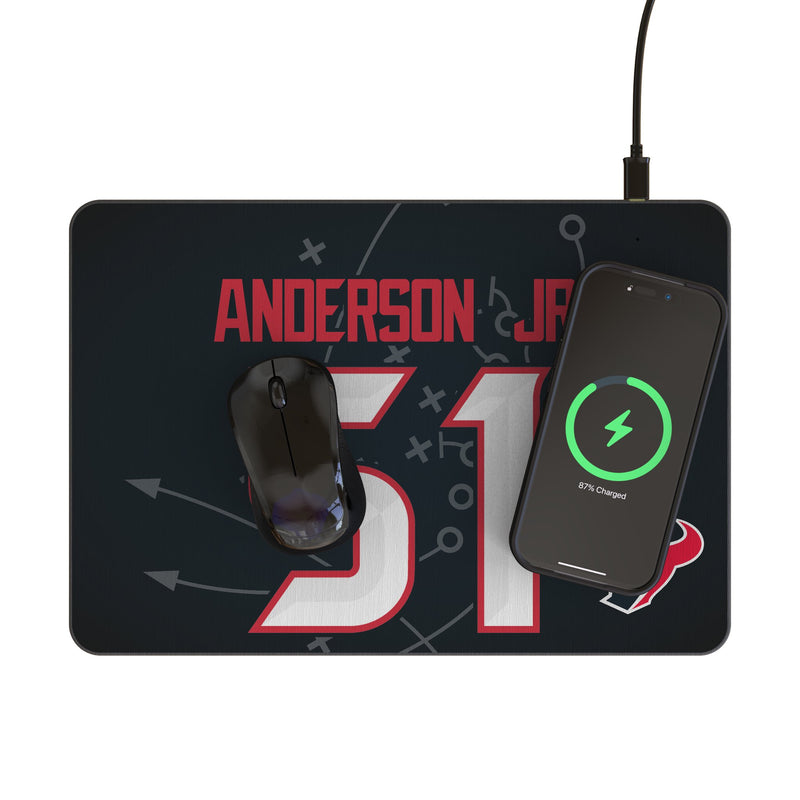 Will Anderson Jr. Houston Texans 51 Game Tactic 15-Watt Wireless Charger and Mouse Pad Lifestyle.Jpg