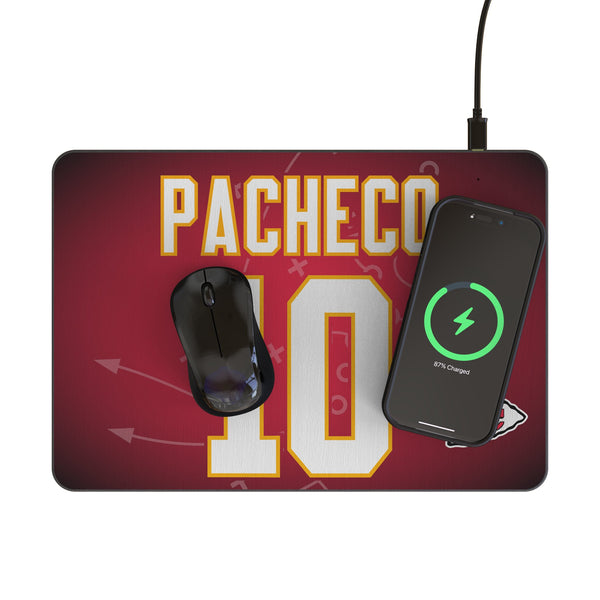 Isiah Pacheco Kansas City Chiefs 10 Game Tactic 15-Watt Wireless Charger and Mouse Pad Lifestyle.Jpg