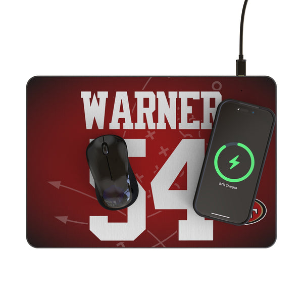 Fred Warner San Francisco 49ers 54 Game Tactic 15-Watt Wireless Charger and Mouse Pad Lifestyle.Jpg
