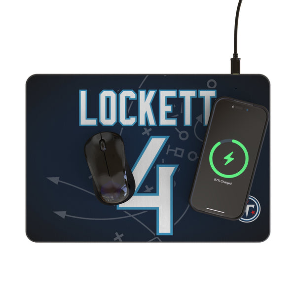Tyler Lockett Tennessee Titans 4 Game Tactic 15-Watt Wireless Charger and Mouse Pad Lifestyle.Jpg